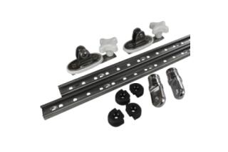 The parts to make a boat canopy or hood slide kit