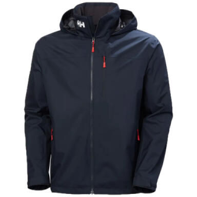a Navy Blue Helly Hansen Men's Hooded Crew Sailing Jacket
