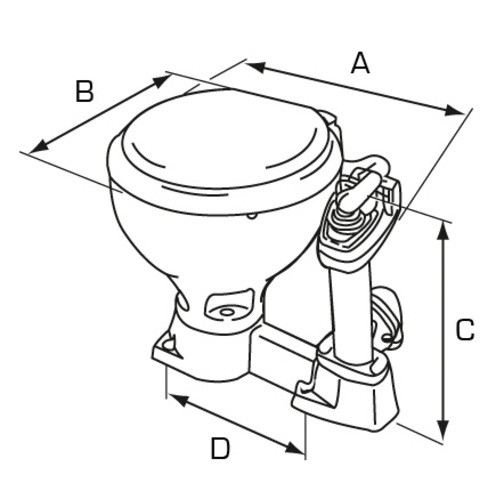 Seaflow Compact Manual 'Twist n' Lock' Toilet Measurements