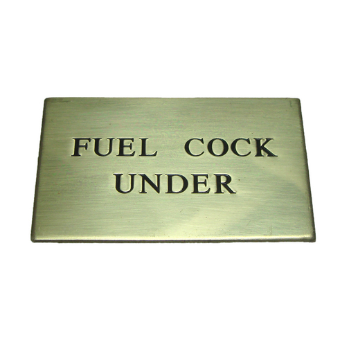 Brass BSS Label - Fuel Cock Under