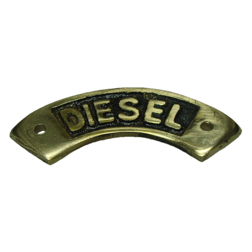 Brass Deck Filler Name Plate - Diesel
