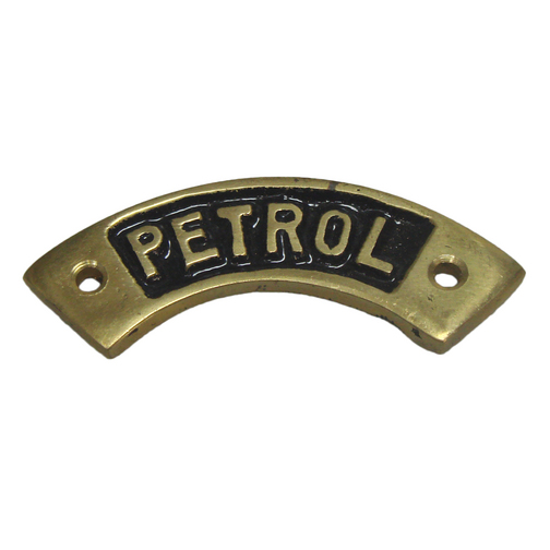 Curved Brass Name Plate - Petrol