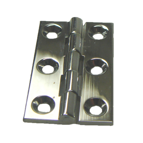 Chrome Plated Solid Drawn Brass Hinges 33 x 22mm (1 1/2" x 7/8")