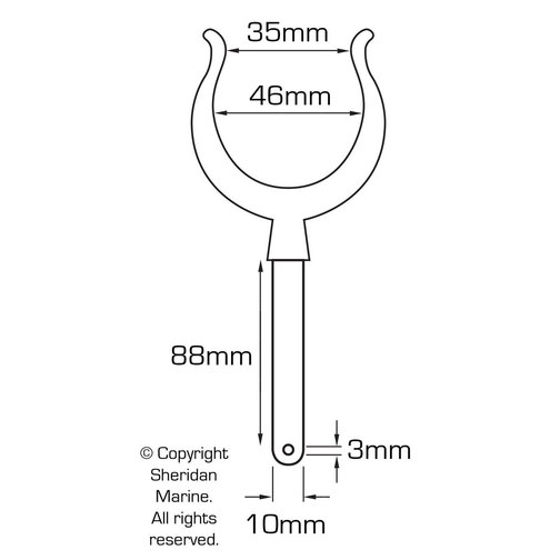 Rowlock Measurement Diagram 10x46mm