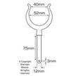 Rowlock Diagram Measurement 12x52mm