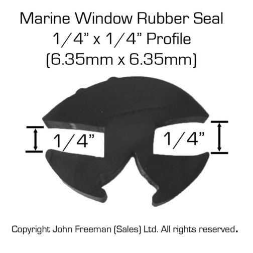 Marine Window Rubber Seal Information Profile - 1/4" x 1/4"