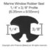 Marine Window Rubber Seal Information Profile - 1/4" x 3/8"