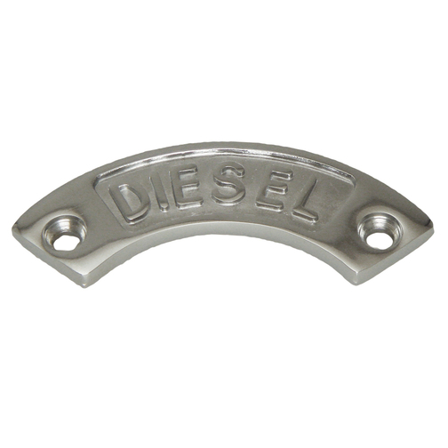 Curved Chrome Diesel Name Plate