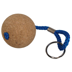 Floating Cork Ball Keyring with Blue Rope
