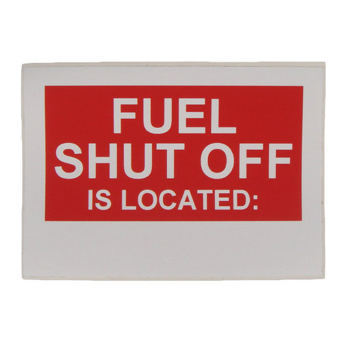Location Label - Fuel Shut Off Location