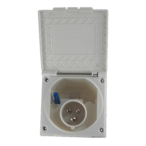 Mains IP44 3 Pin Recessed Plug - White