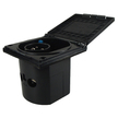 Mains IP44 3 Pin Recessed Plug - Black