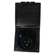 Mains IP44 3 Pin Recessed Plug - Black