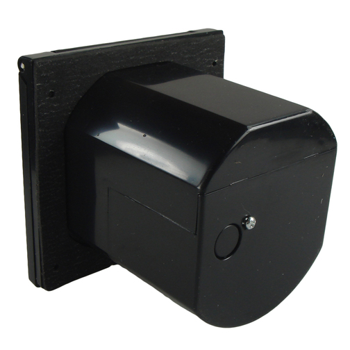 Mains IP44 3 Pin Recessed Plug - Black