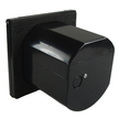 Mains IP44 3 Pin Recessed Plug - Black