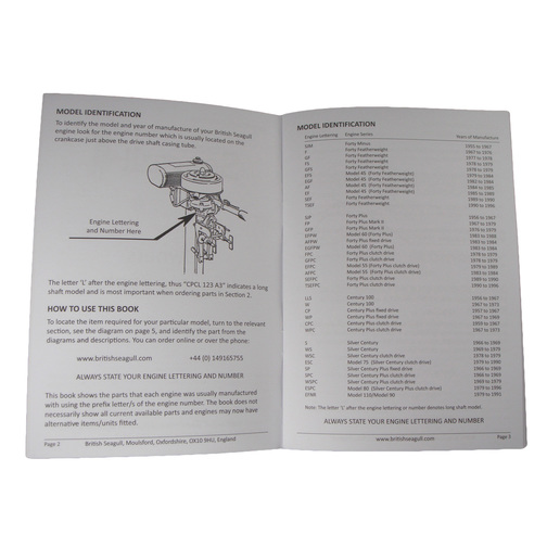 British Seagull Outboard Spares Book - Forty & Century Series
