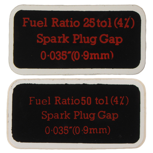 British Seagull Outboard QB Series Fuel Tank Fuel Ratio Labels