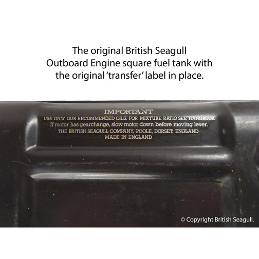 British Seagull Outboard Square Fuel Tank Label