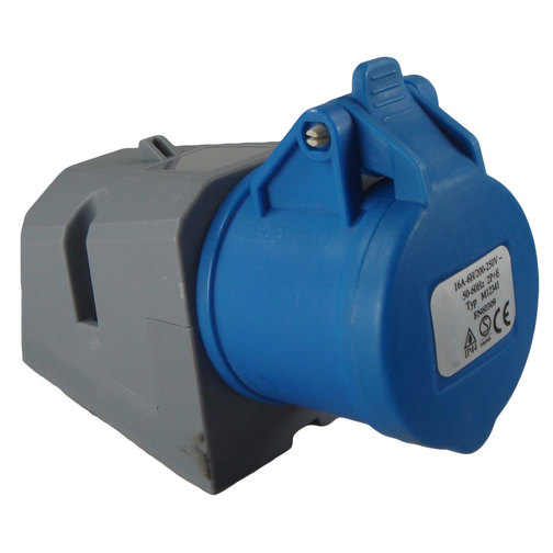 Angled Mains 230v Plug - IP44 (Blue)
