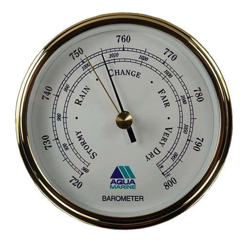 Aqua Marine 95mm Brass Barometer