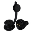 Black Plastic Waterproof 3 amp Plug & Socket - 2 Pin