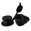Black Plastic Waterproof 5 amp Plug & Socket - 2 Pin