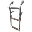 Compact Wooden Step Boarding Ladder with 1 Fixed & 2 Folding Steps