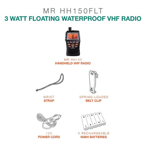 Cobra MR HH150 FLTE Floating Handheld Marine VHF Radio Accessories