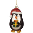 Festive Penguin Glass Christmas Bauble