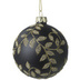 Gold Leaf Black Glass Christmas Bauble