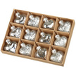 Mottled Silver Hearts Glass Christmas Bauble Set