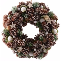 Snow Dusted Pinecone Christmas Wreath