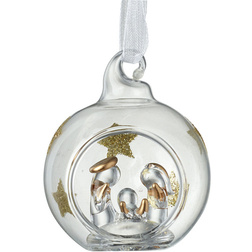 Vintage Glass Nativity Christmas Bauble