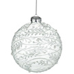 White Leaf Clear Glass Christmas Bauble