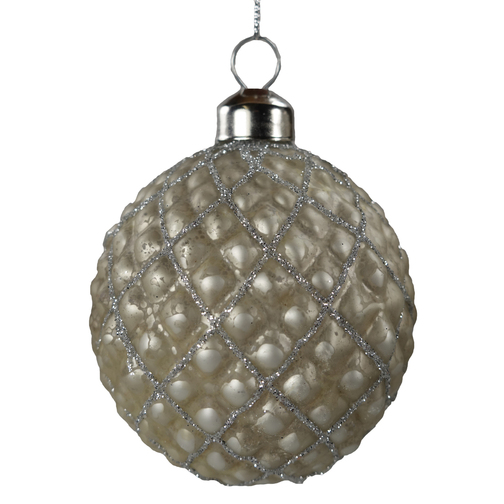 Champagne Glass Christmas Bauble Set Large Diamond Bauble