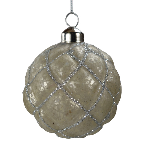 Champagne Glass Christmas Bauble Set Quilted Bauble