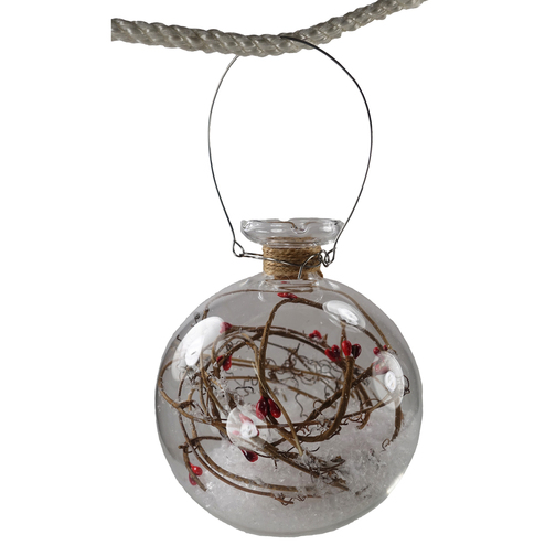 LED Snow-filled Berry Twig Christmas Bauble - Sheridan Marine