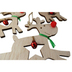 Red Nose Reindeer with Bells Wooden Hanger Set Close Up