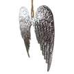 Silver Angel Wings Metal Hanger Side View