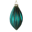 Turquoise Jewel Glass Christmas Bauble Set Long Bauble