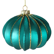 Turquoise Jewel Glass Christmas Bauble Set Teardrop Bauble