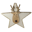 Wooden Reindeer Star Christmas Hangers Close Up