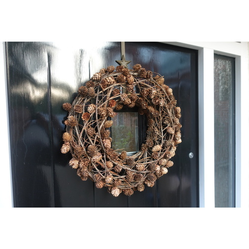 Woven Twig and Pinecone Christmas Wreath