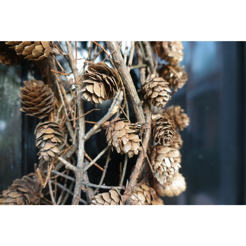 Woven Twig and Pinecone Christmas Wreath