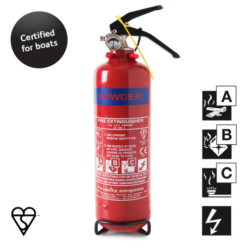 Fireblitz 'Ships Wheel' ABC Powder Fire Extinguisher - 1Kg