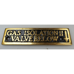 Brass Gas Isolation Valve Below Plaque