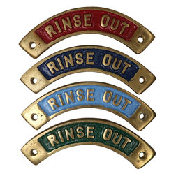 Curved Brass Rinse Out Deck Filler Name Plates