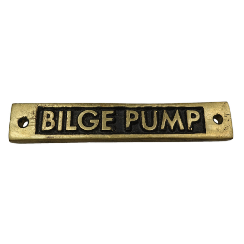 Rectangular Brass Deck Filler Name Tag - Bilge Pump