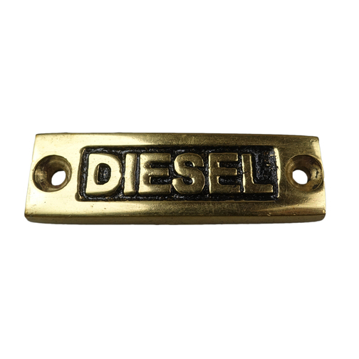 Rectangular Brass Deck Filler Name Tag - Diesel