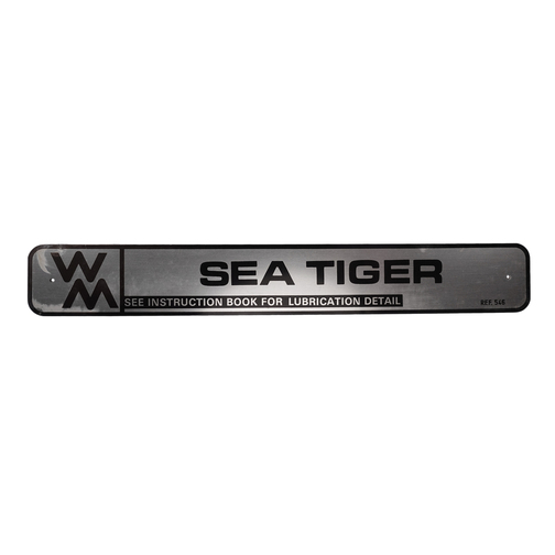 WaterMota Sea Tiger Engine Aluminium Name Plaque